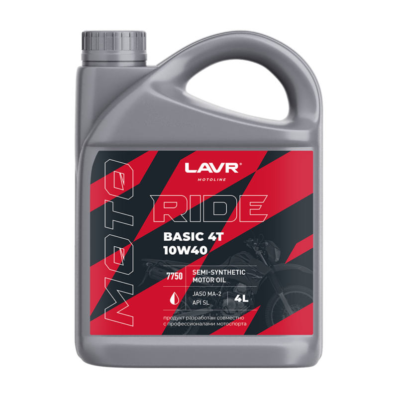 Масло моторное LAVR MOTO RIDE BASIC 4T SL 10W40 полусинтетитка (4 л)