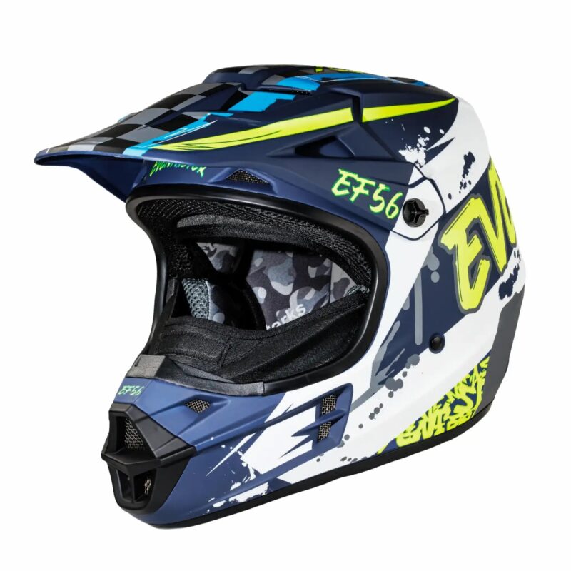 EF56 Шлем Base MX Синий/Белый/Hi-Viz матовый ABC (M)