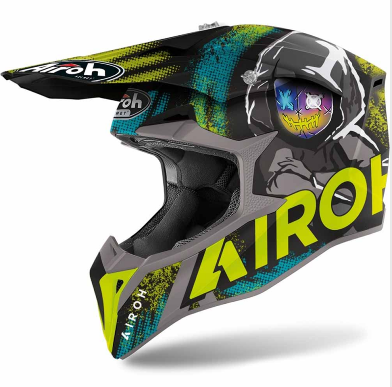 Мотошлем AIROH WRAAP ALIEN (YELLOW MATT Кросс-Эндуро термопластик S)