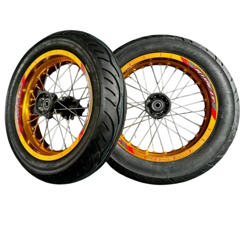 Мотарды питбайк 14/14 RideIt в сборе 2.5/3.0 золотые Gum