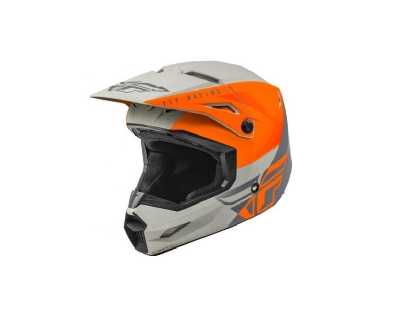 Шлем кроссовый FLY RACING KINETIC Straight Edge (оранжевый/серый матовый, M, 140126-880-6756)