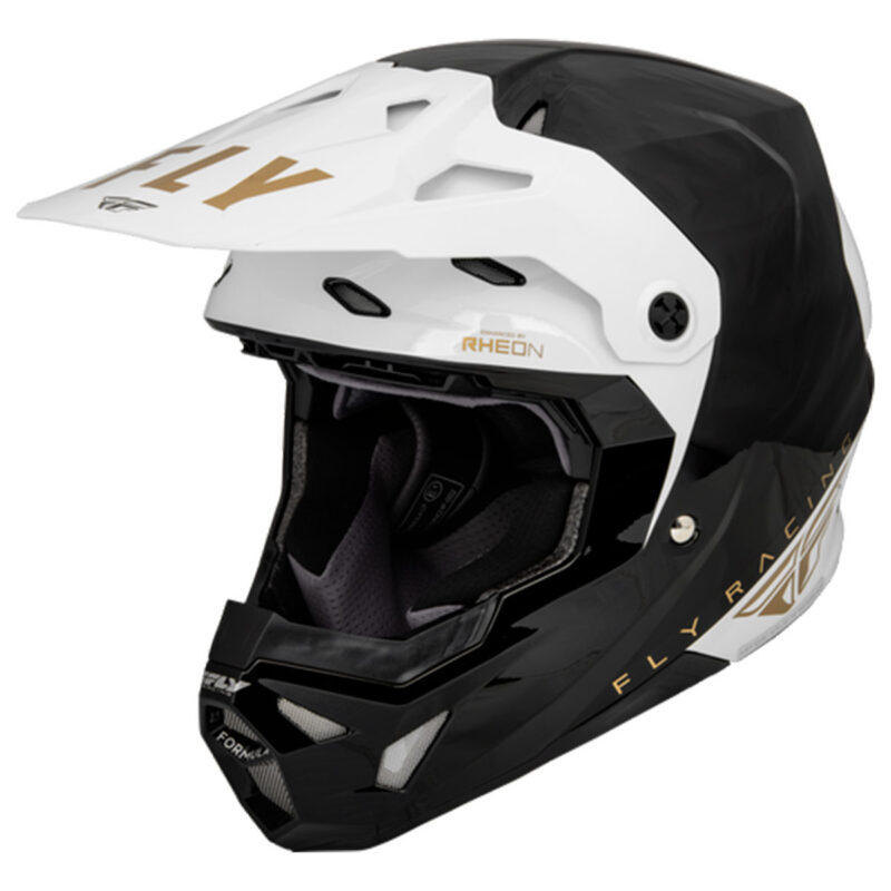 Шлем кроссовый FLY RACING FORMULA CP Slant (черный/белый/золотой, XL, 73-0031X)