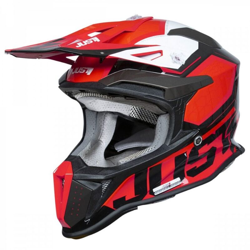 Шлем кроссовый JUST1 J18 HEXA (Красный/белый/черный, XL, 1560035-880-2661)