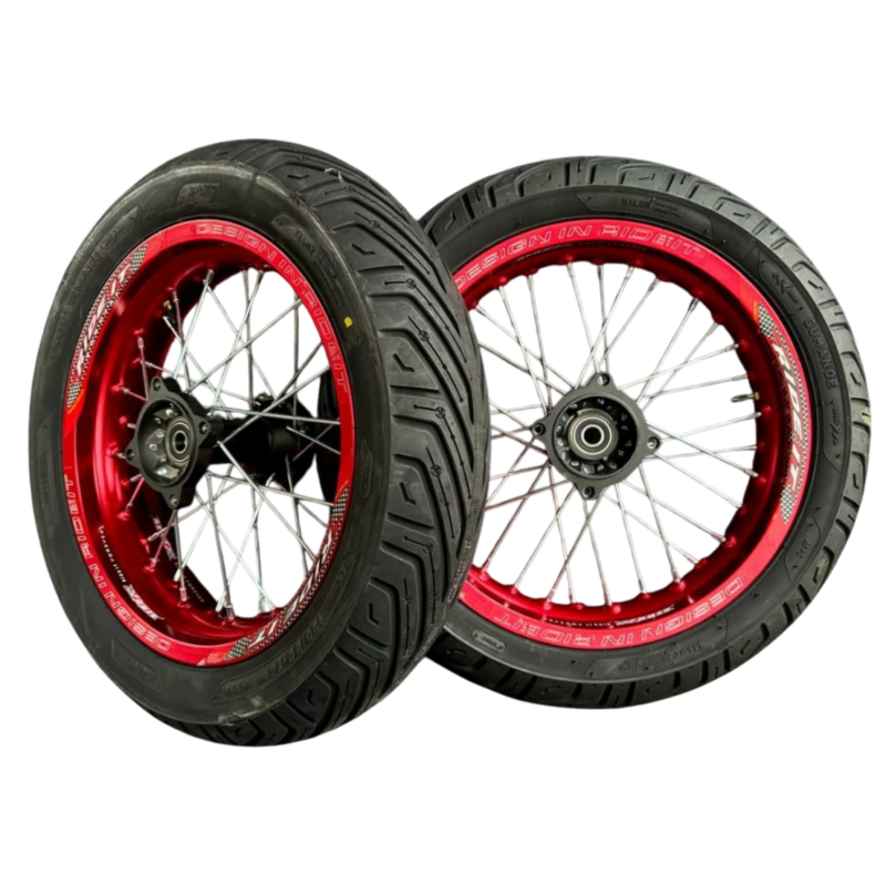 Мотарды питбайк 14/14 RideIt в сборе 2.5/3.0 Красные Gum