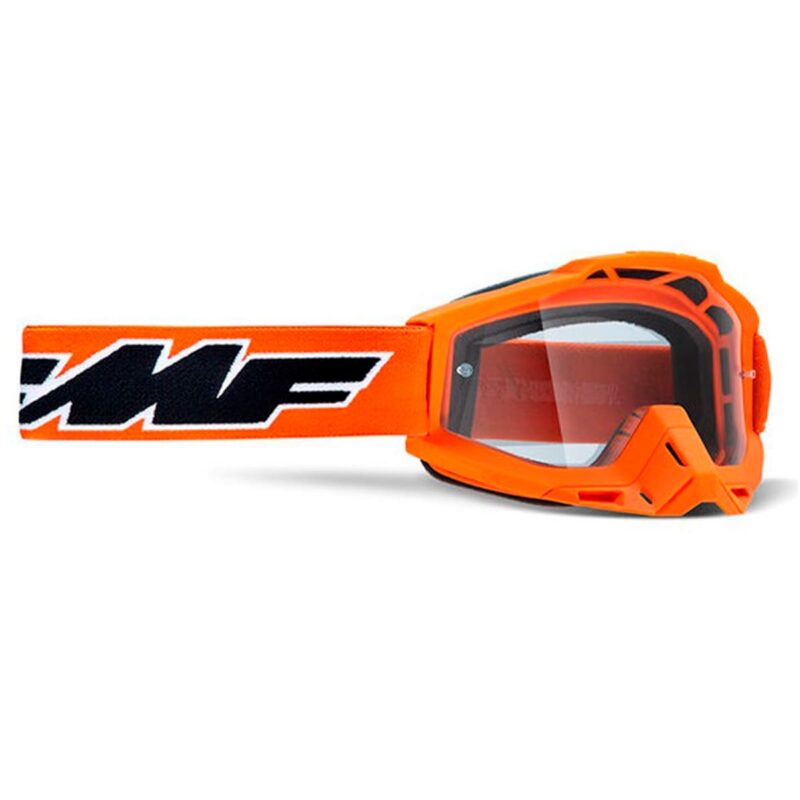 Маска кросс FMF Powerbomb Rocket Orange - прозрачная линза