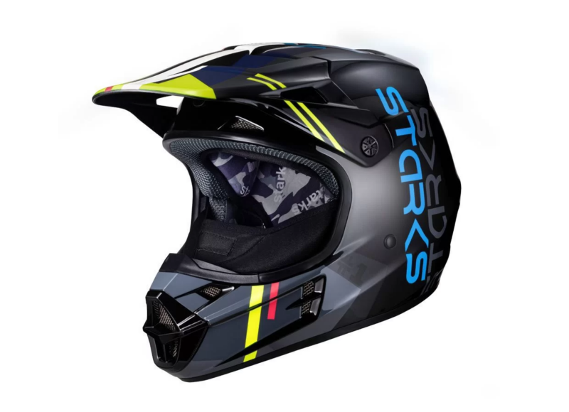Кроссовый мото шлем Base SH MX1 черный-салатовый (S)