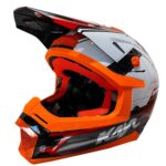 Шлем кроссовый ATAKI SC-18 KAYO, бел/сер/красн глянц, L