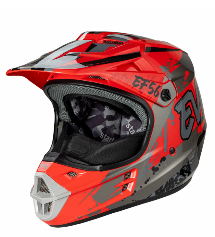 EF56 Шлем Base MX Красный/Серый глянец ABC (S)