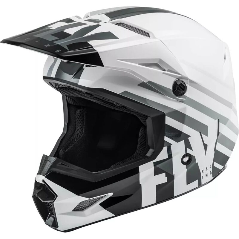 Шлем кроссовый FLY RACING KINETIC Drift (серый/белый, L, 140126-880-2111)