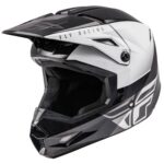 Шлем кроссовый FLY RACING KINETIC Straight Edge (черный/белый, S, 140126-880-6055)