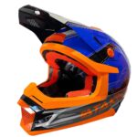 Шлем кроссовый ATAKI SC-18 BLAZE, син/сер/оранж глянц, S