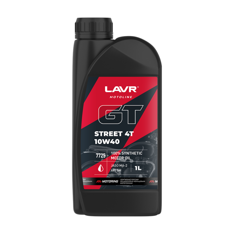 Масло моторное LAVR MOTO GT STREET 4T 10W40 синтетика (1 л)