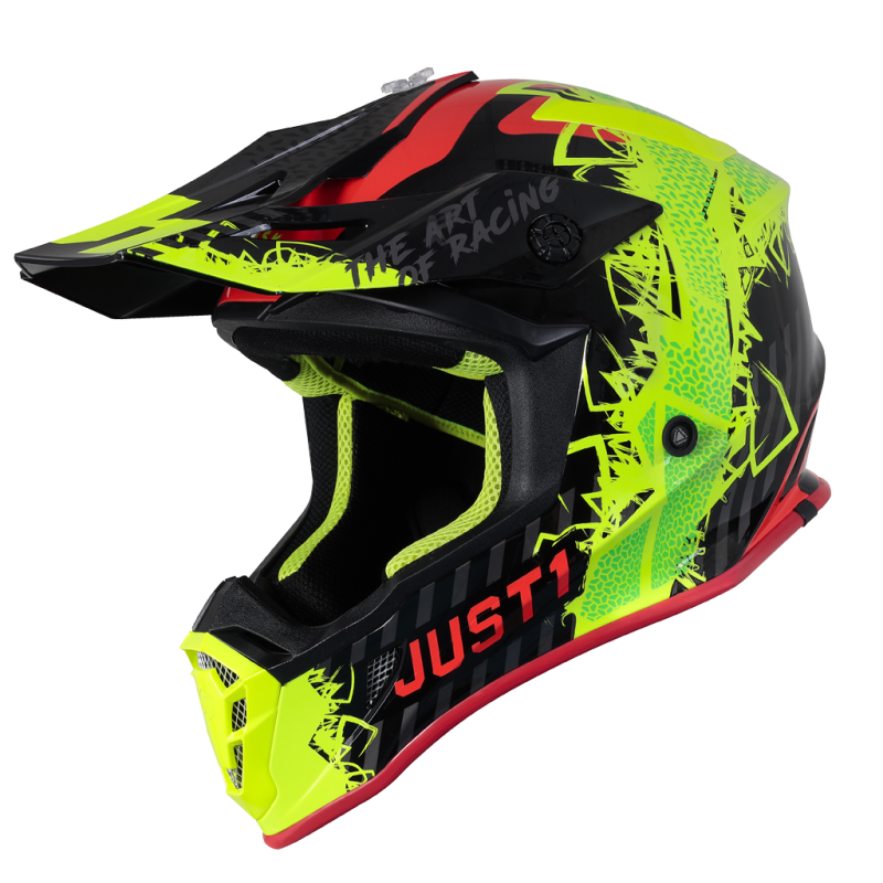 Шлем кроссовый JUST1 J38 Mask (Hi-Vis желтый/красный/черный, M, 020035-941-2341)