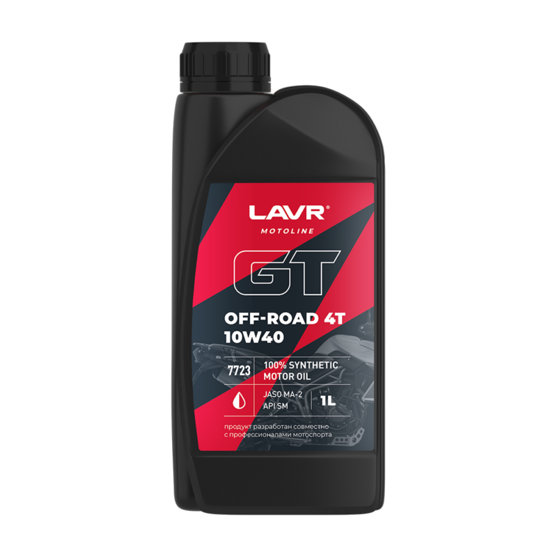 Масло моторное LAVR MOTO GT OFF ROAD 4T 10W40 синтетика  (1 л)