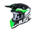 Шлем кроссовый JUST1 J18 HEXA (Hi-Vis зеленый/белый, L, 1560035-880-2361)