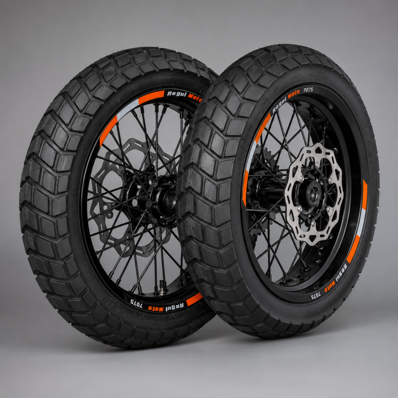 Колеса МОТАРД комп-т Crosstrec, Legend, Holeshot (диски алюм. с шиной 120/70-17,150/70-17, зв.520-40 (Черный, , 301138-1)